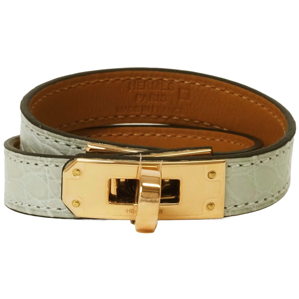 HERMES（エルメス） レザーブレスレット ケリー ドゥブルトゥール