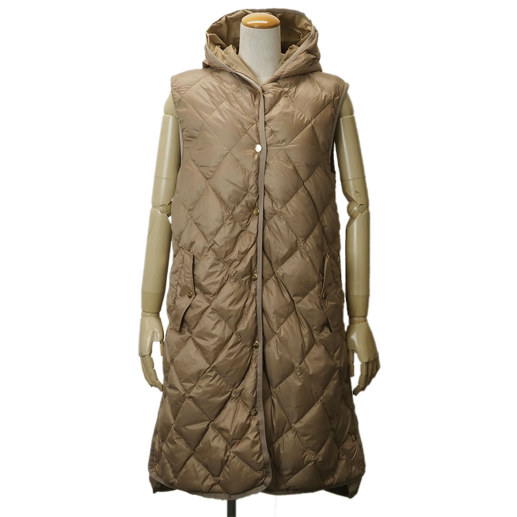 マックスマーラ ザキューブ キルティング ロング ジレ ダウンベスト