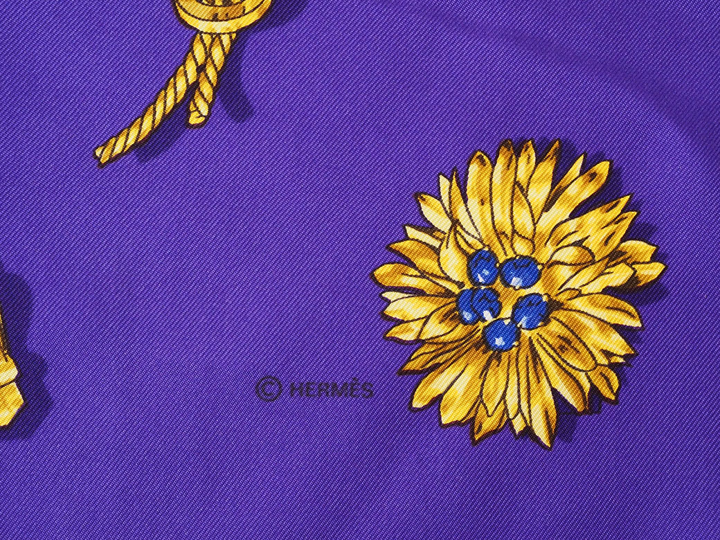 HERMES（エルメス） スカーフ カレ90 クリップ Clips パープル シルク