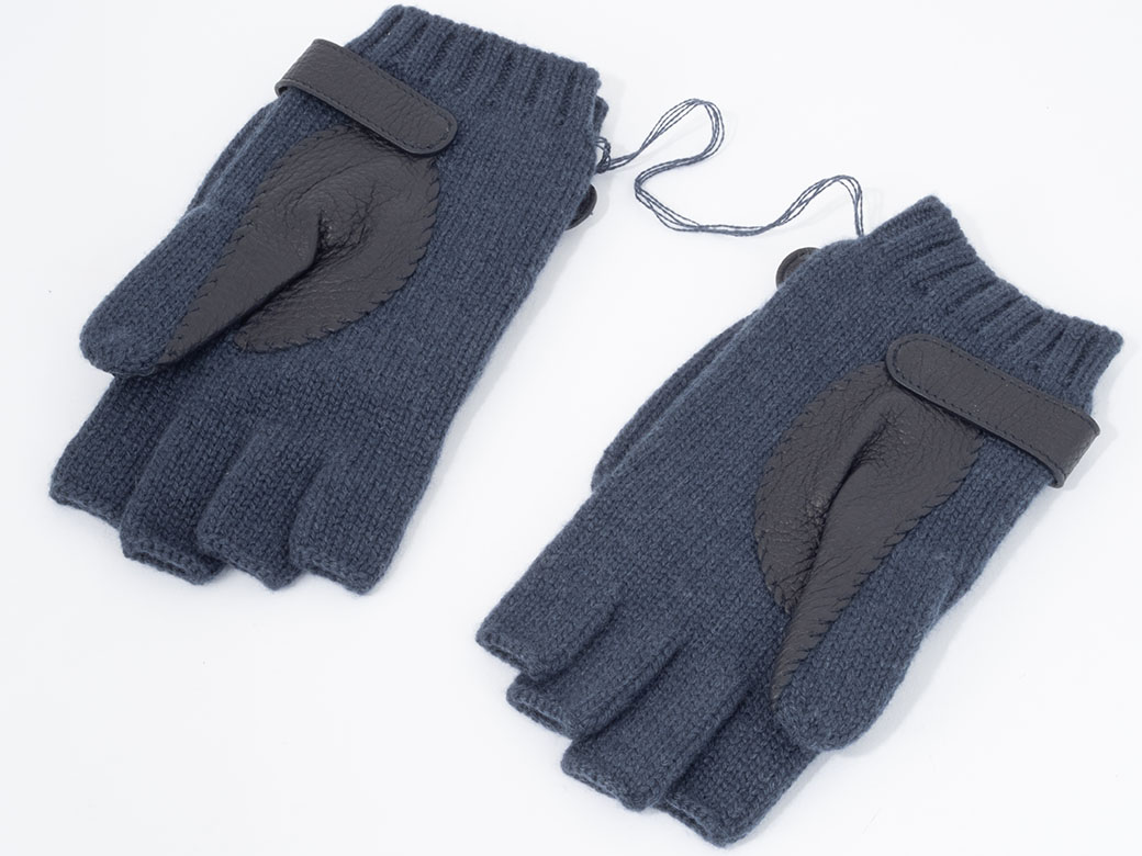 HERMES（エルメス） 手袋 リオネル 指なし カシミヤ ブルーノワール