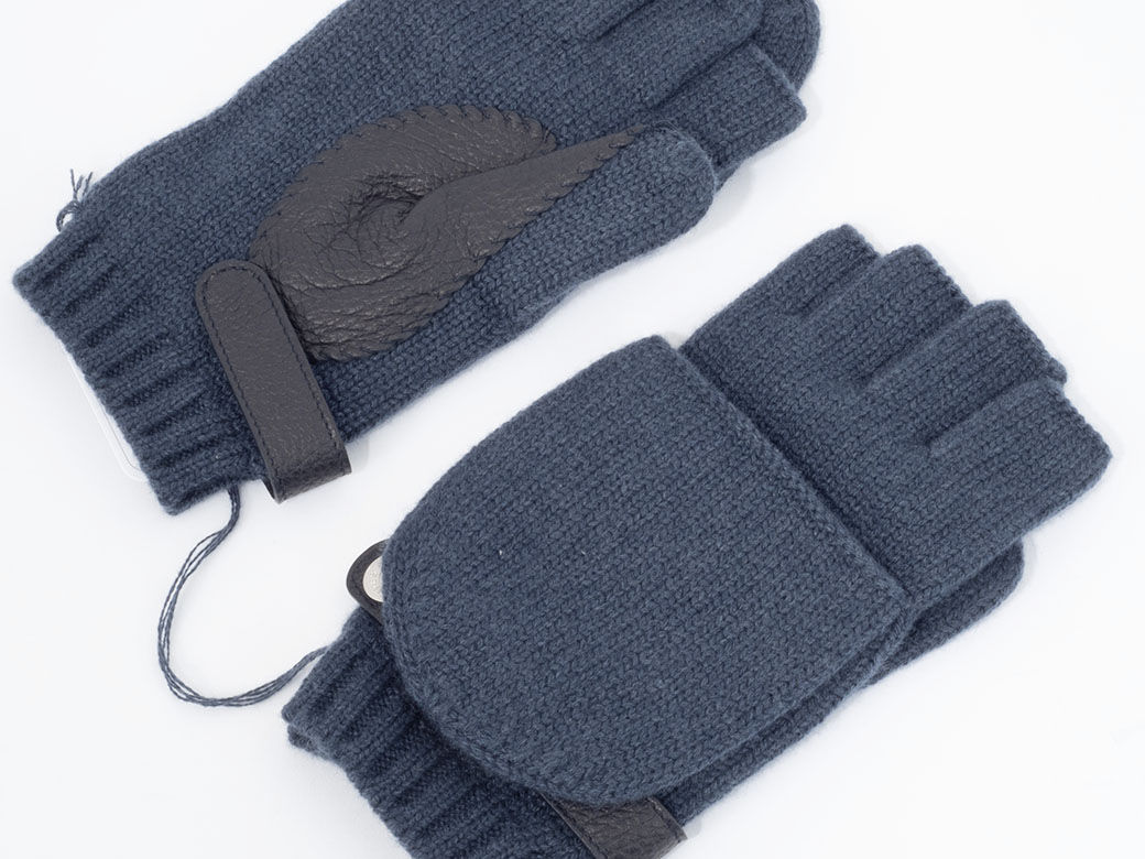 HERMES（エルメス） 手袋 リオネル 指なし カシミヤ ブルーノワール