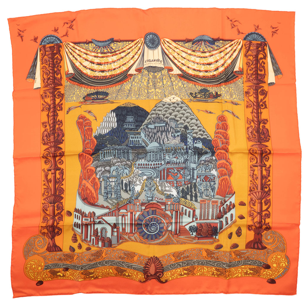 エルメス カレ90 アトランティス大陸 L'ATLANTIDE スカーフ 正方形