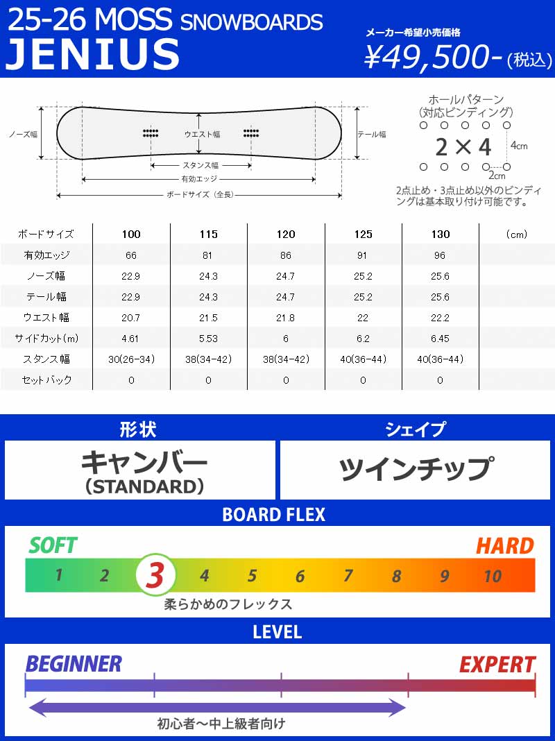 NOW 25-26 MOSS SNOWBOARDS/モススノーボード JENIUS エビス キッズ