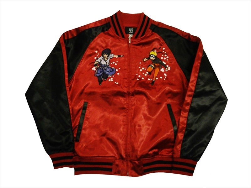 ナルト×朧(おぼろ) コラボ サテン スカジャン 華鳥風月 9001823 総刺繍