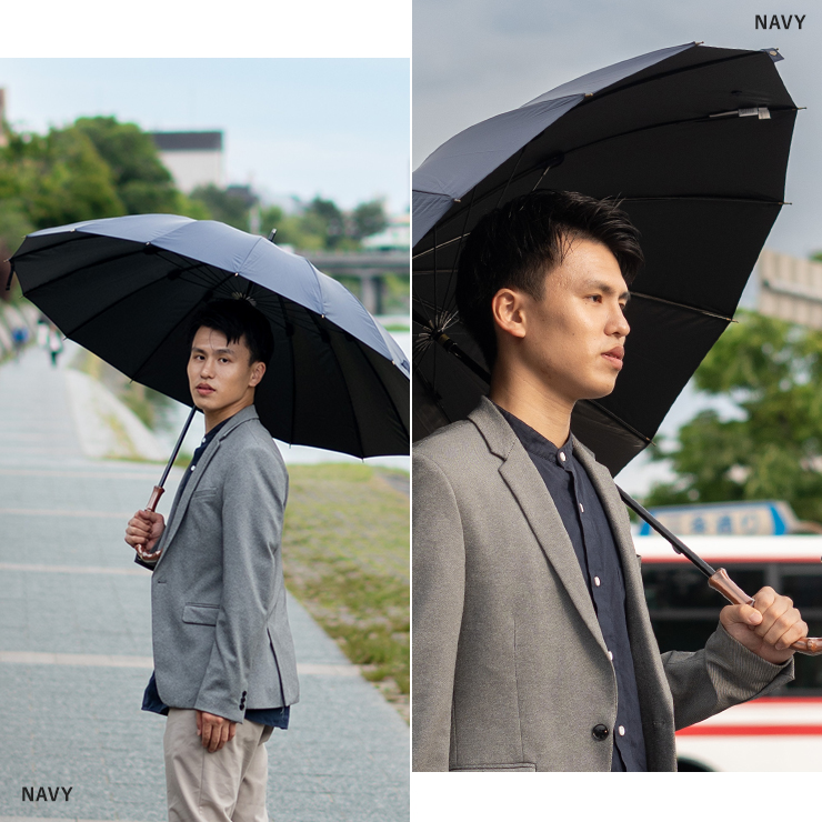 シノワズリーモダン 日傘 完全遮光 長傘 メンズ 男性用 大判 直径111cm