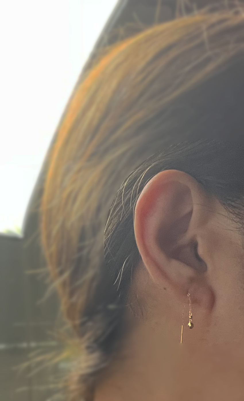 18金 ピアス k18 18k 短め ショート イエローゴールド ミラーボール