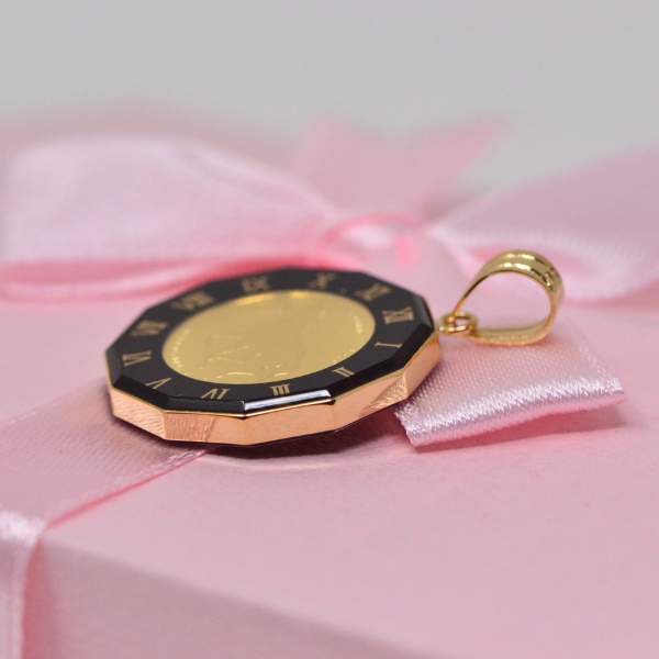 24金 コイン 18金 ホース 馬 ペンダント トップ 純金 K24 1/25オンス