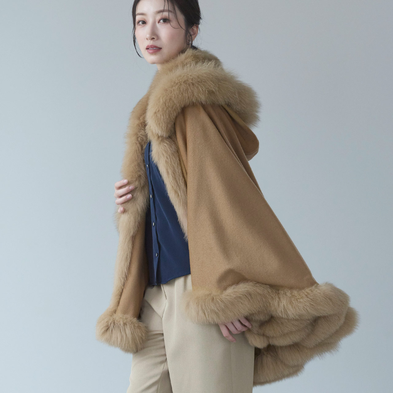 Filomo（フィローモ） [10%offクーポン]カシミヤ ケープ レディース 秋