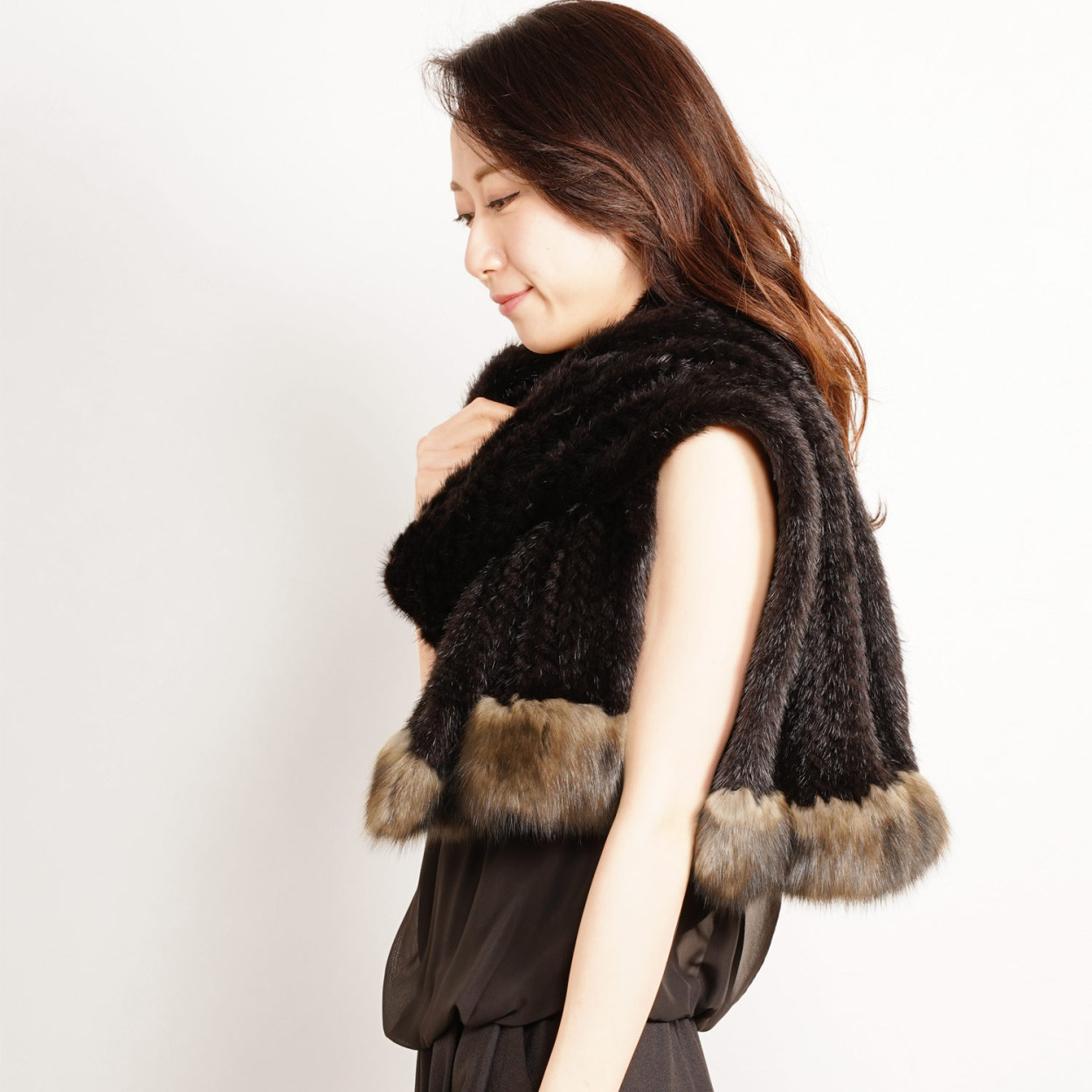 sankyo shokai（三京商会） ［期間限定価格］ブラックミンク 編み込み