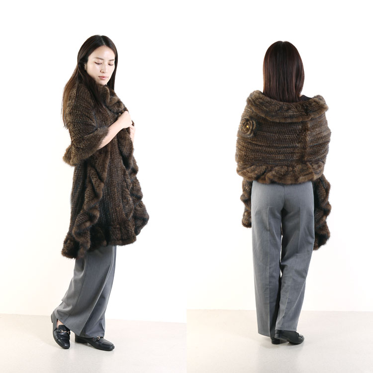 sankyo shokai（三京商会） ［期間限定価格］ミンク ストール 編み込み