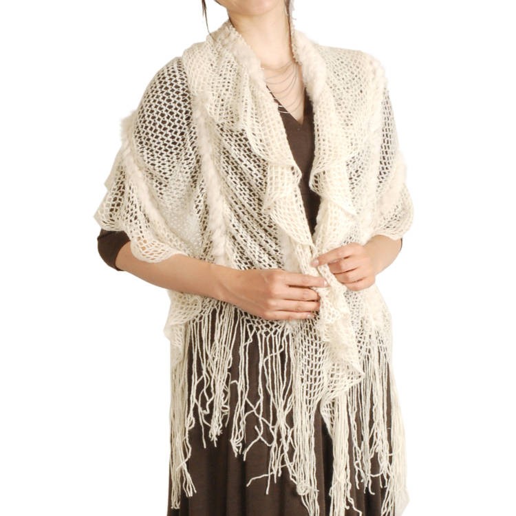 sankyo shokai（三京商会） ［期間限定価格］フリル ストール フリンジ