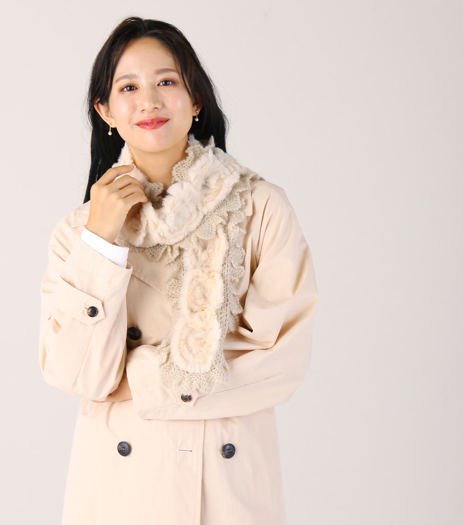 sankyo shokai（三京商会） ［期間限定価格］ラビット ファー編込み