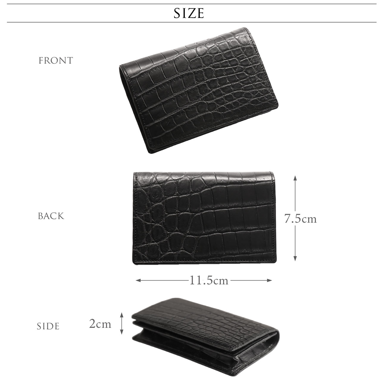 sankyo shokai（三京商会） クロコダイル 名刺入れ 日本製 無双 一枚革