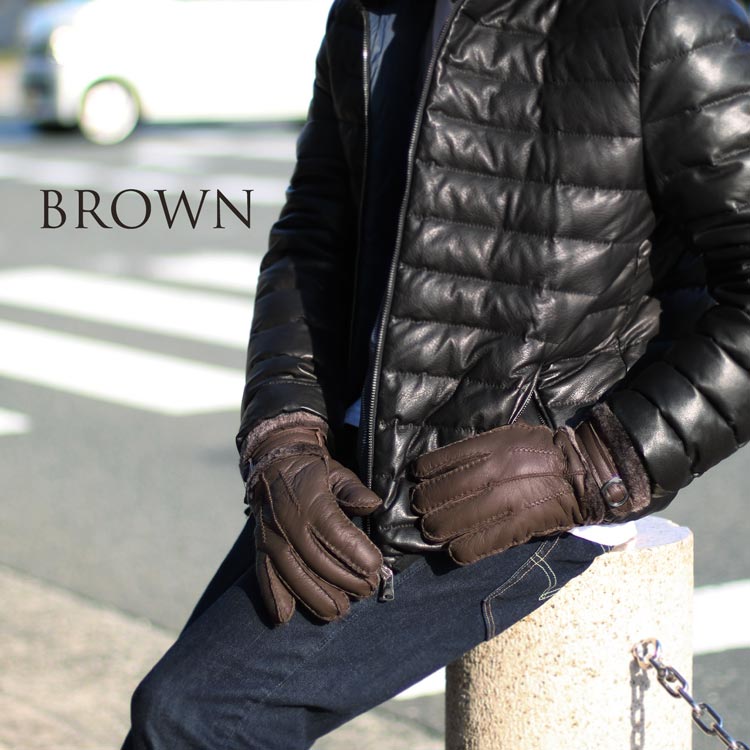 sankyo shokai（三京商会） [10%offクーポン]ムートン 手袋 メンズ