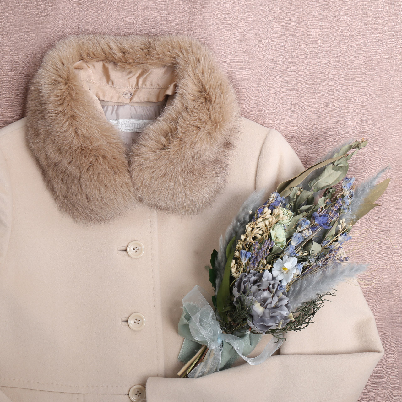 sankyo shokai（三京商会） つけ襟 ファー ボタンホール レディース