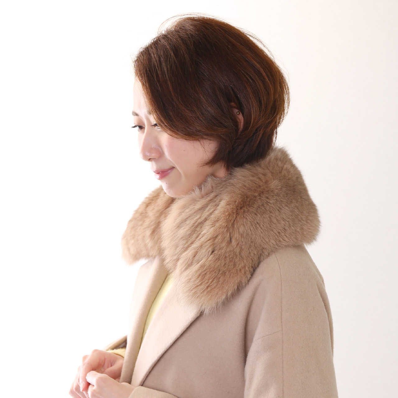 sankyo shokai（三京商会） ［期間限定価格］つけ襟 ファー 襟留め付き