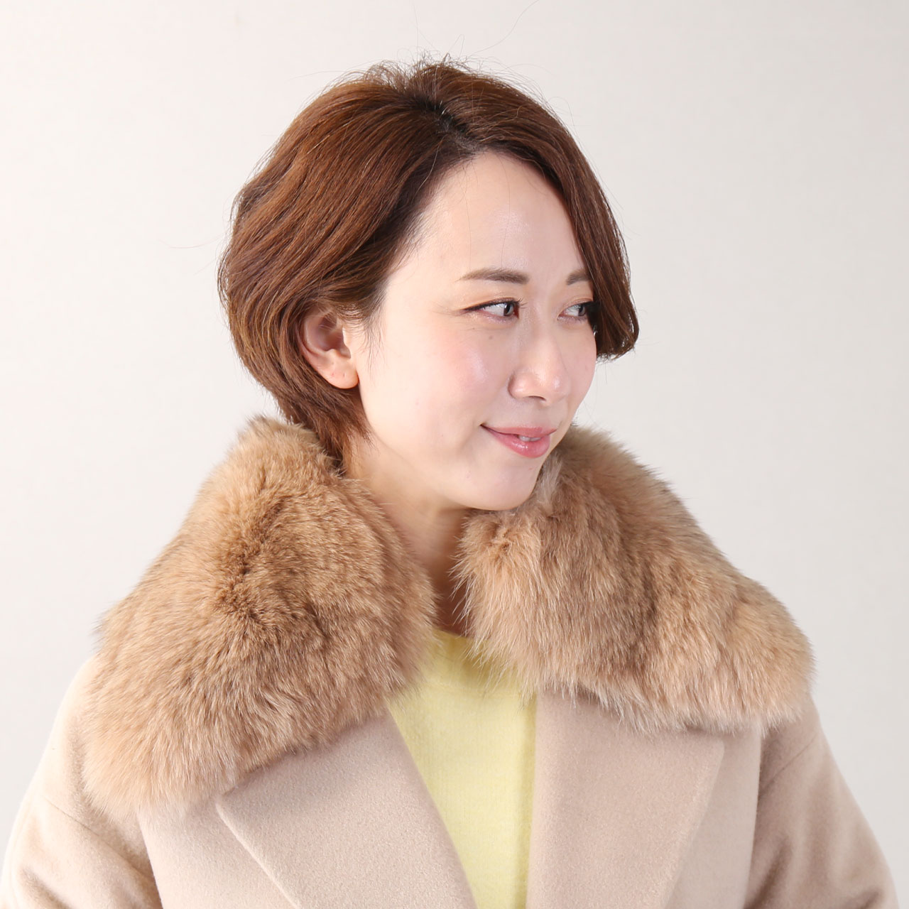 sankyo shokai（三京商会） ［期間限定価格］つけ襟 ファー 襟留め付き