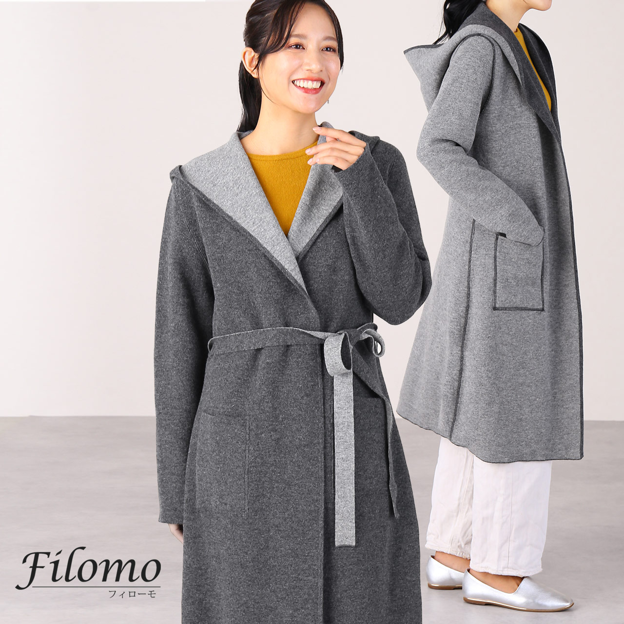 Filomo（フィローモ） [10%offクーポン]カシミヤ 混 ニット コート