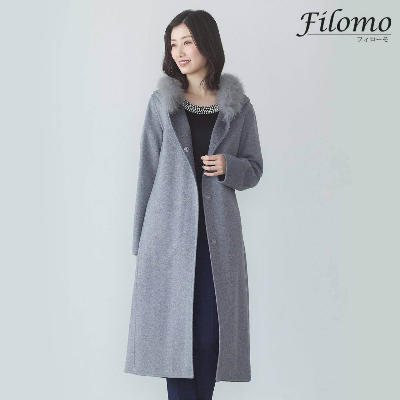Filomo（フィローモ） [10%offクーポン]カシミヤ 混 ロング コート