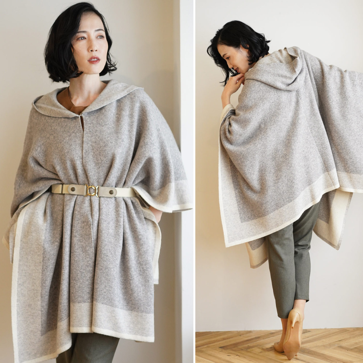 Filomo（フィローモ） [10%offクーポン]ケープ ニット ポンチョ コート