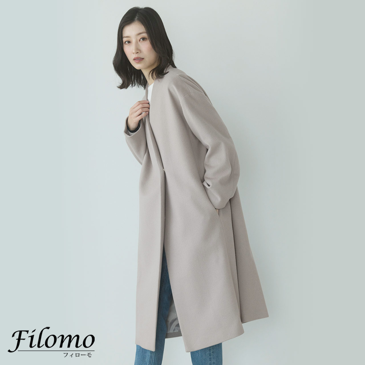 Filomo（フィローモ） [10%offクーポン]コート ノーカラー ロング