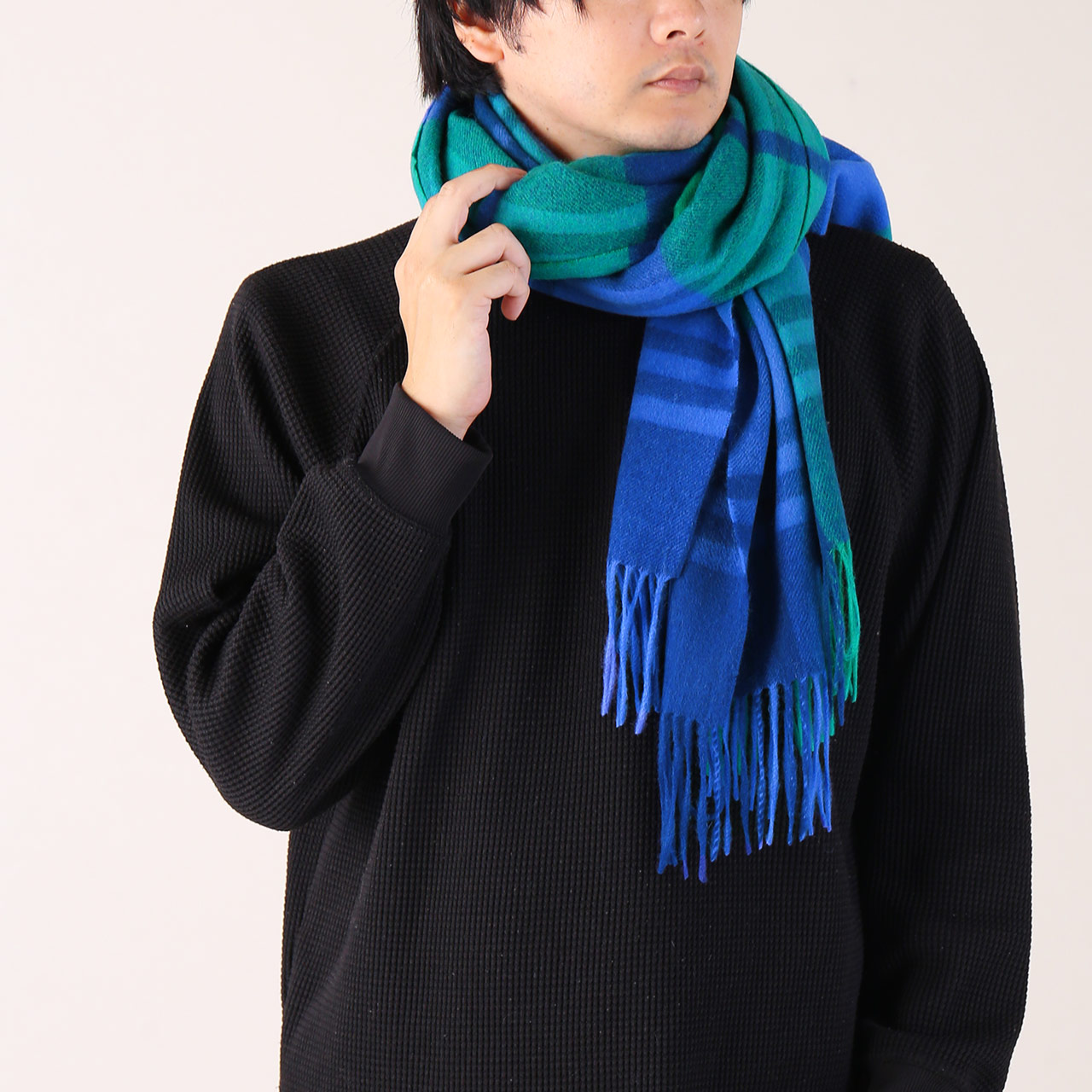 sankyo shokai（三京商会） メンズストール カシミヤ混 大判ストール