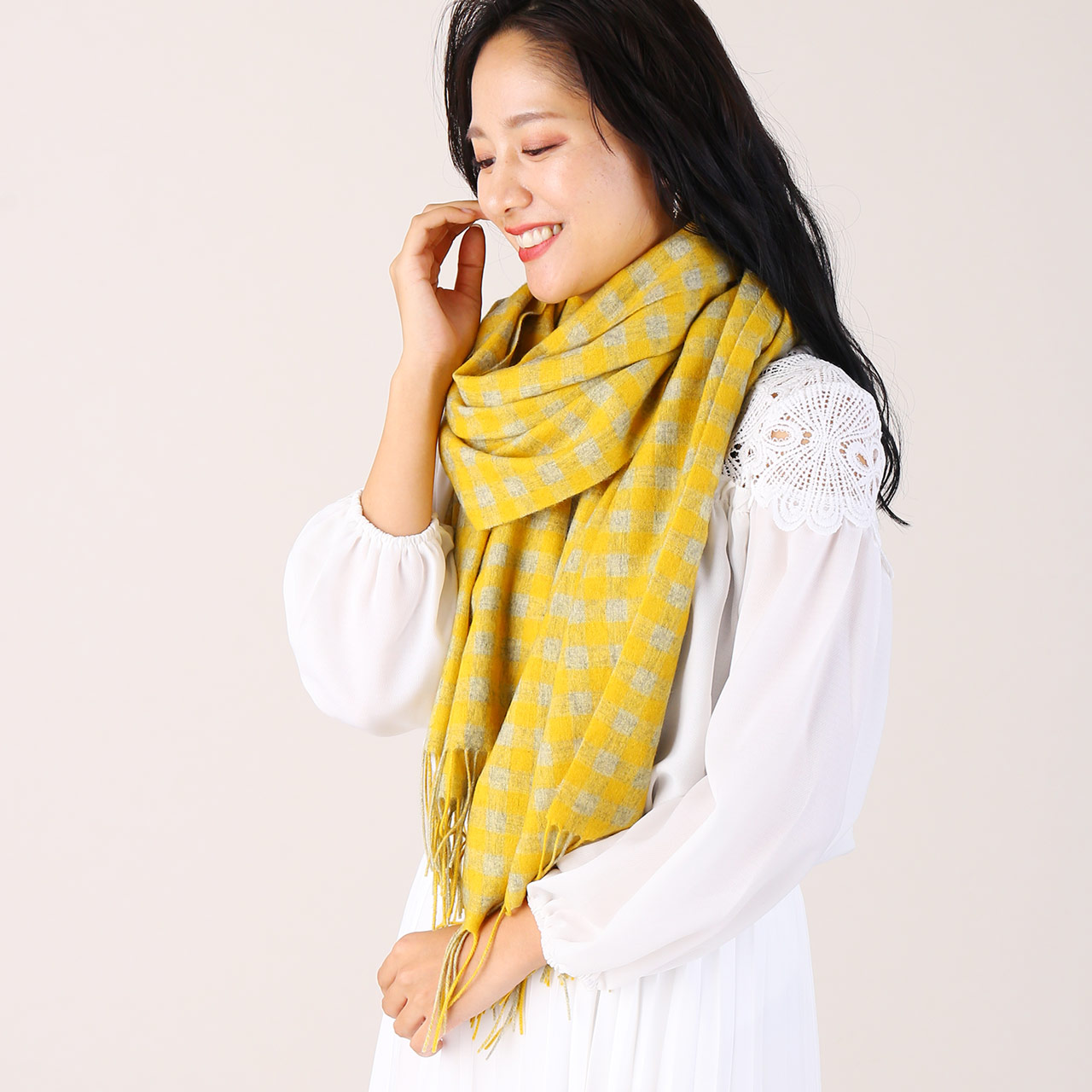 sankyo shokai（三京商会） ［期間限定価格］カシミヤ 100% チェック