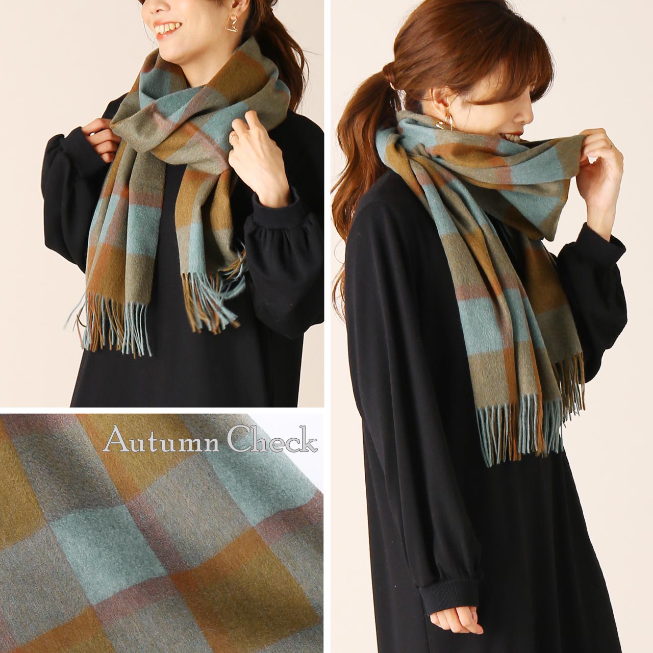 sankyo shokai（三京商会） カシミヤ 100% チェック ストール