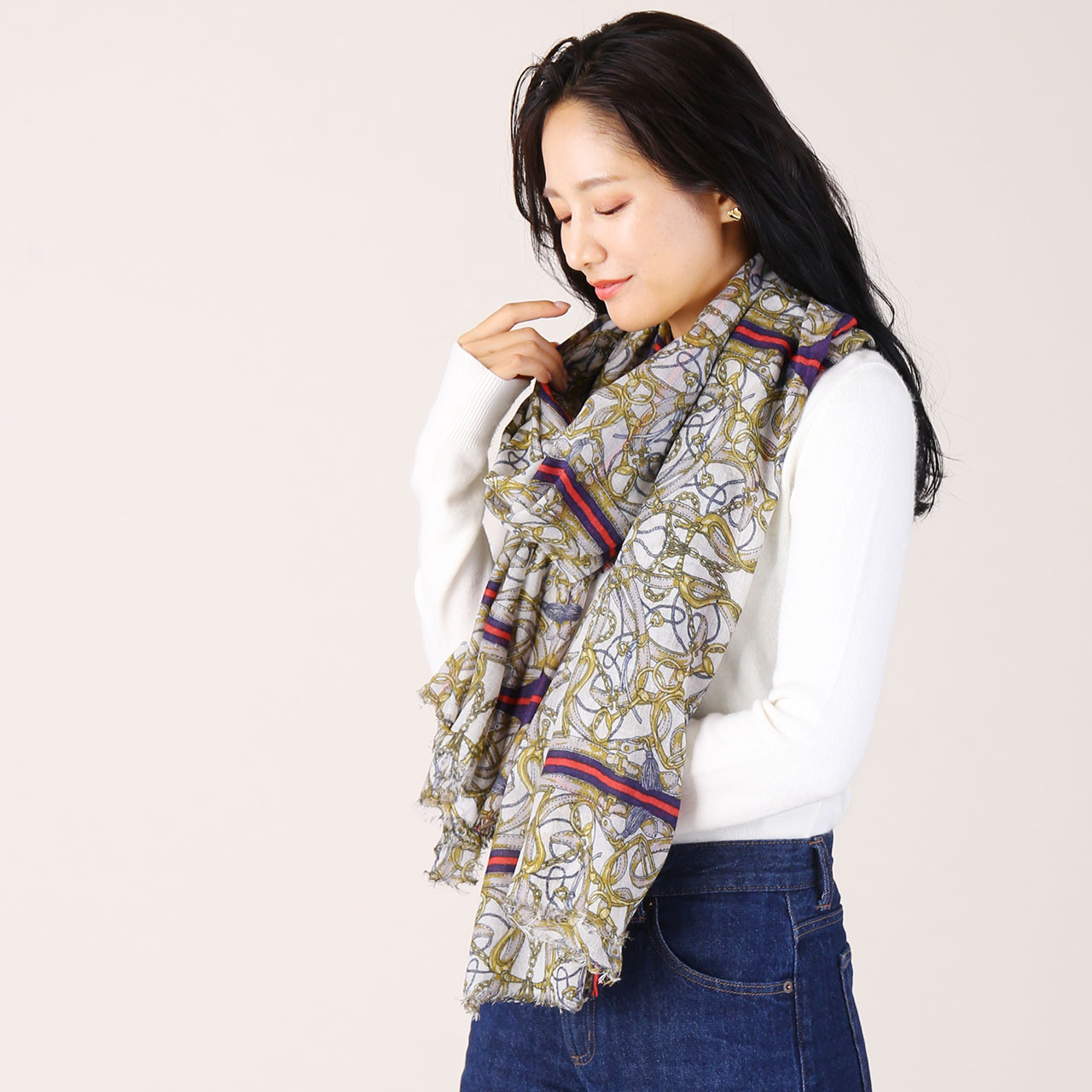 sankyo shokai（三京商会） リネン カシミヤ ストール 薄手 大判