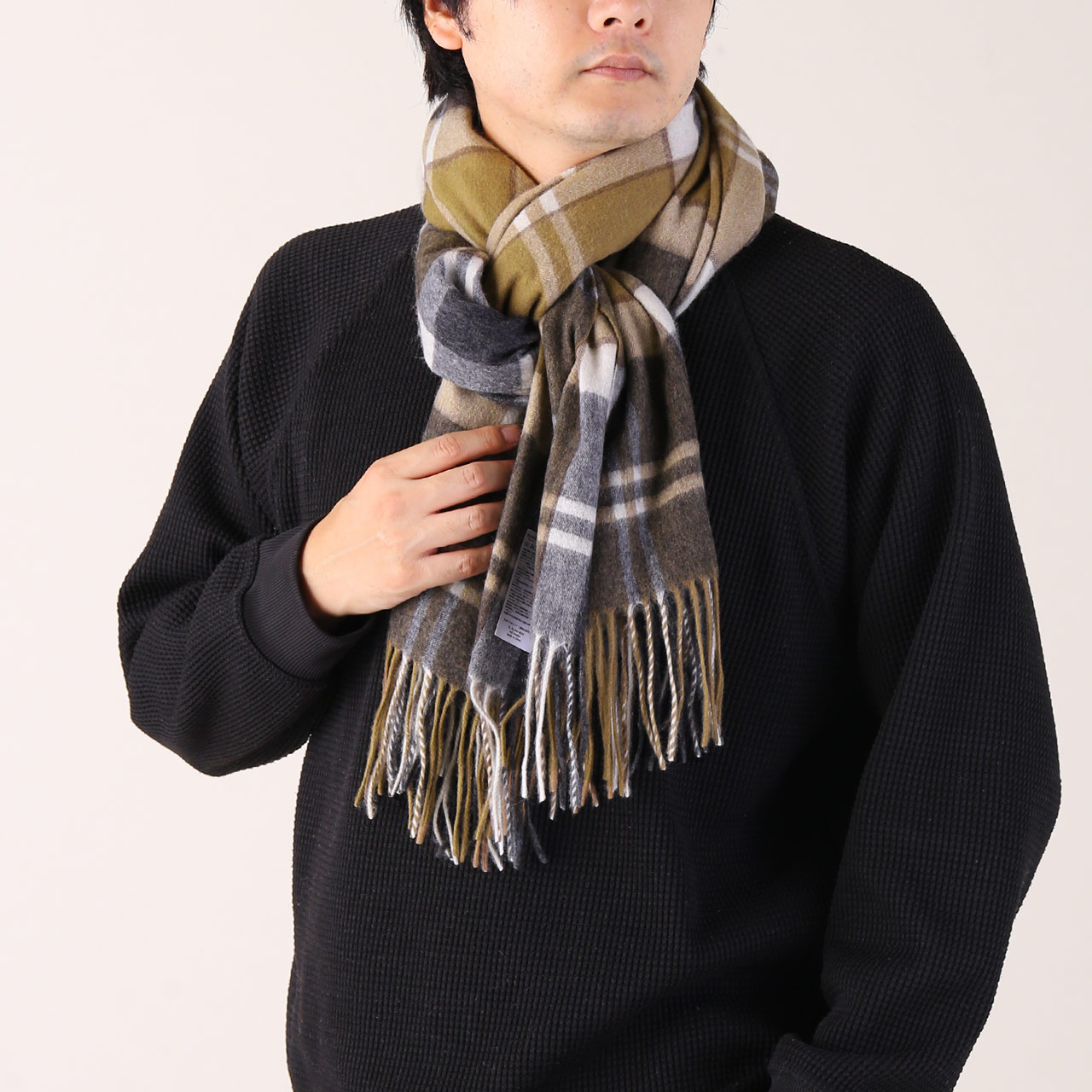 sankyo shokai（三京商会） カシミヤ 100% チェック 大判 ストール