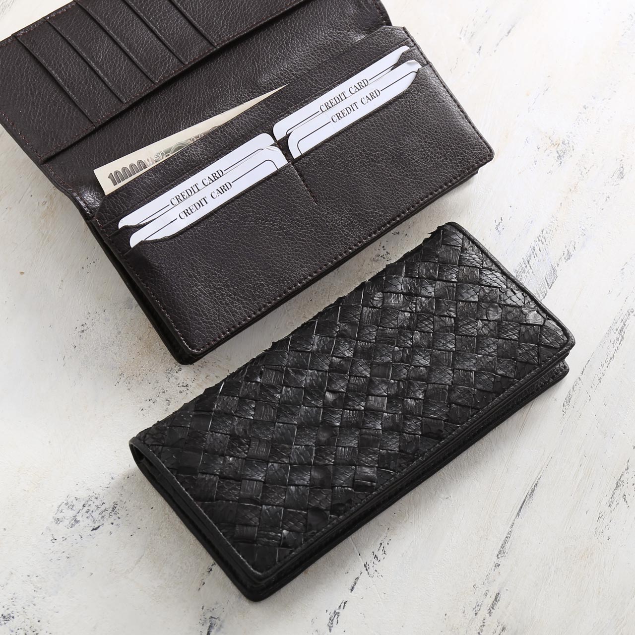 sankyo shokai（三京商会） ［訳あり］パイソン メッシュ 長財布