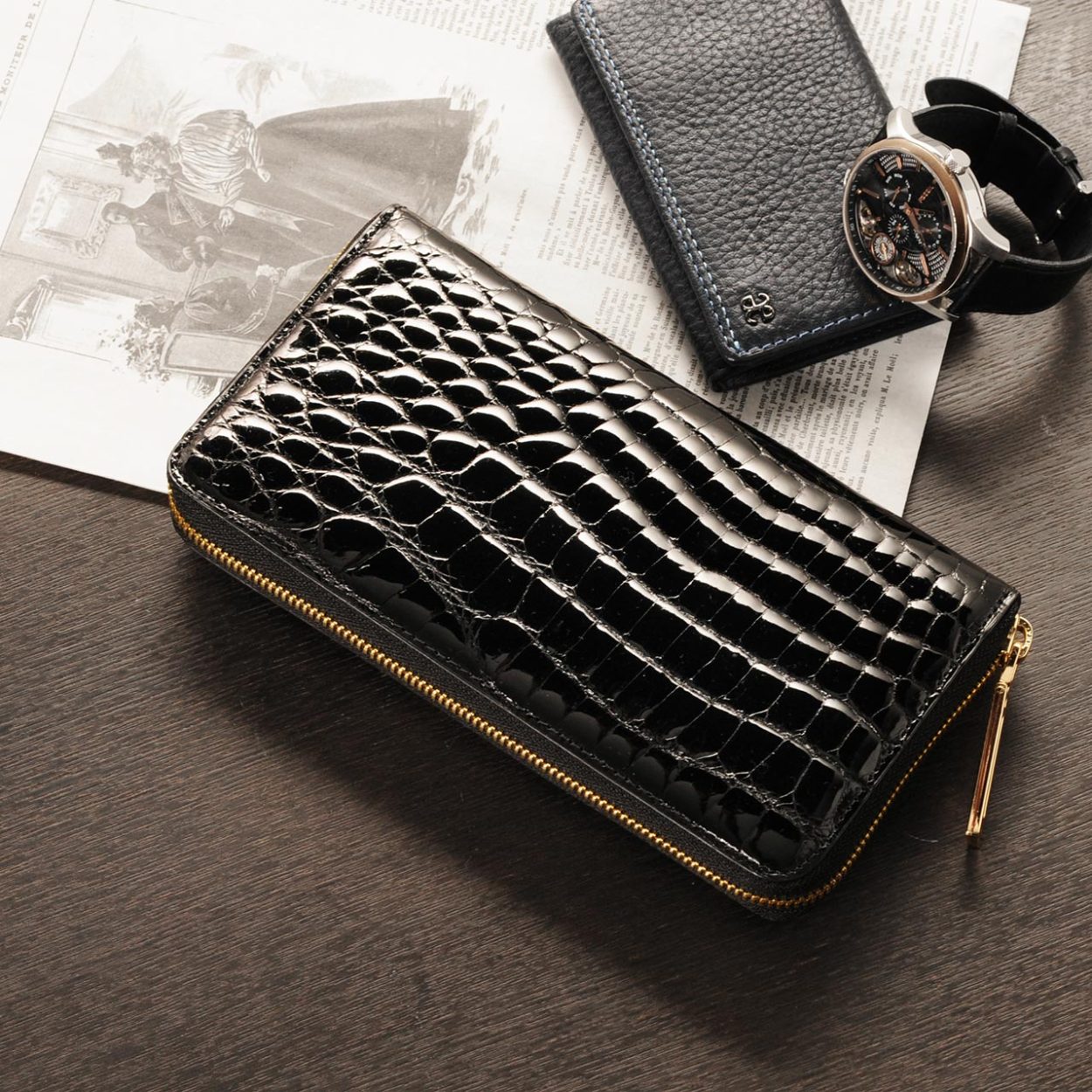 sankyo shokai（三京商会） クロコダイル長財布 メンズ シャイニング