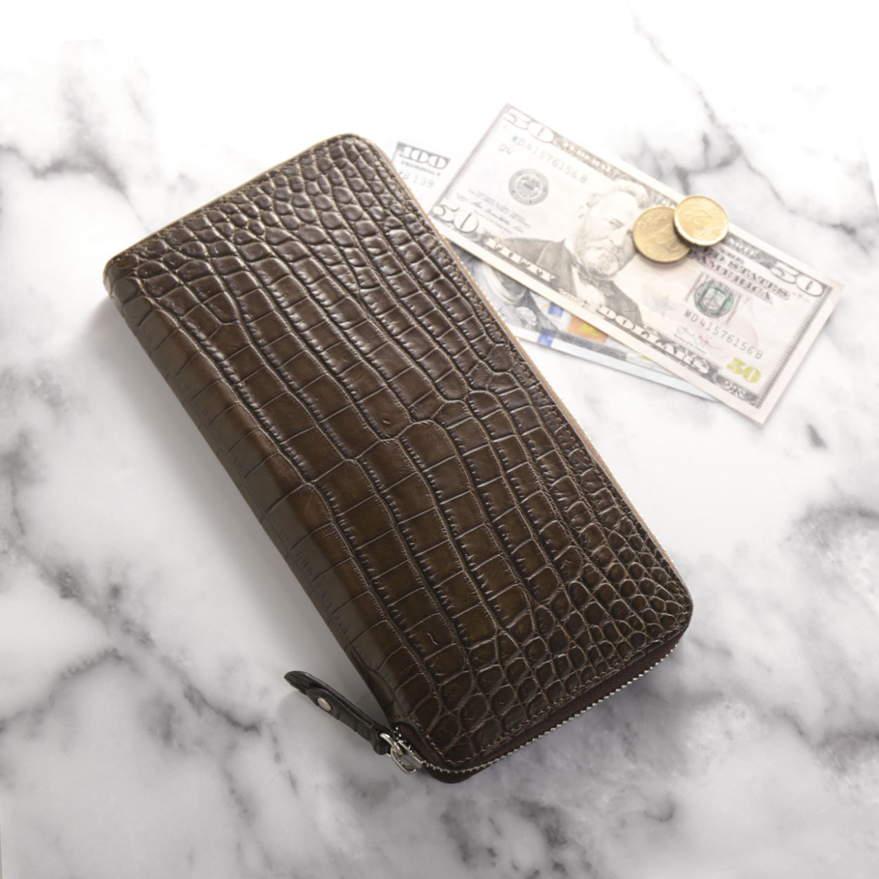 sankyo shokai（三京商会） クロコダイル メンズ 長財布 手帳型