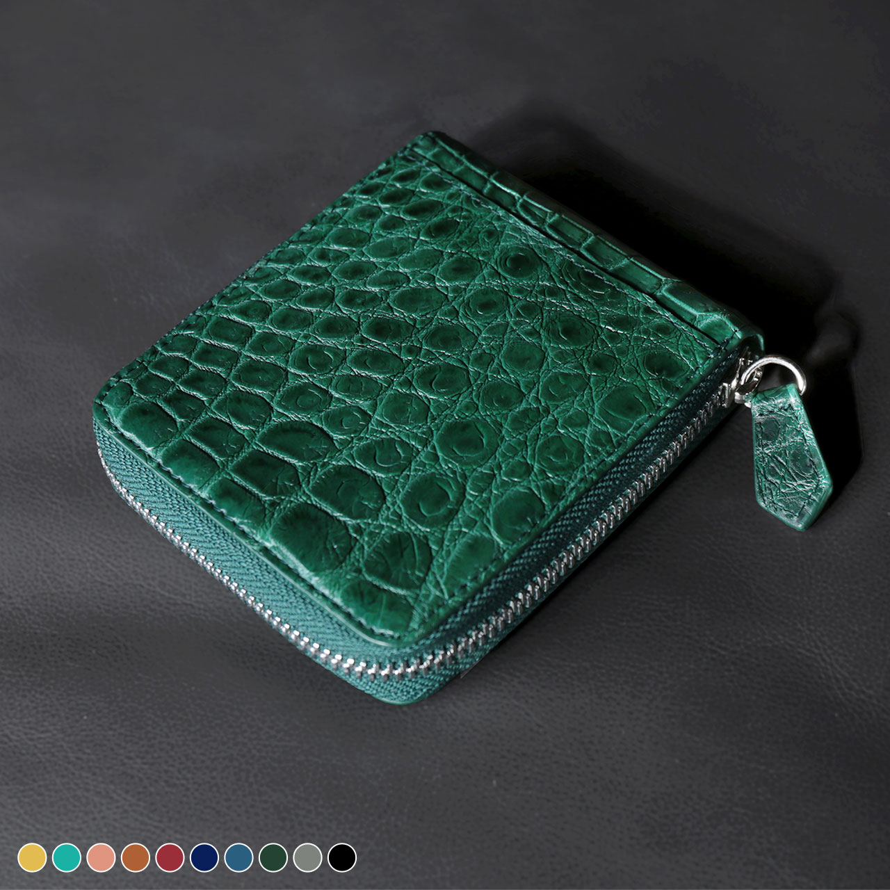 sankyo shokai（三京商会） クロコダイル ラウンドファスナー 二つ折り