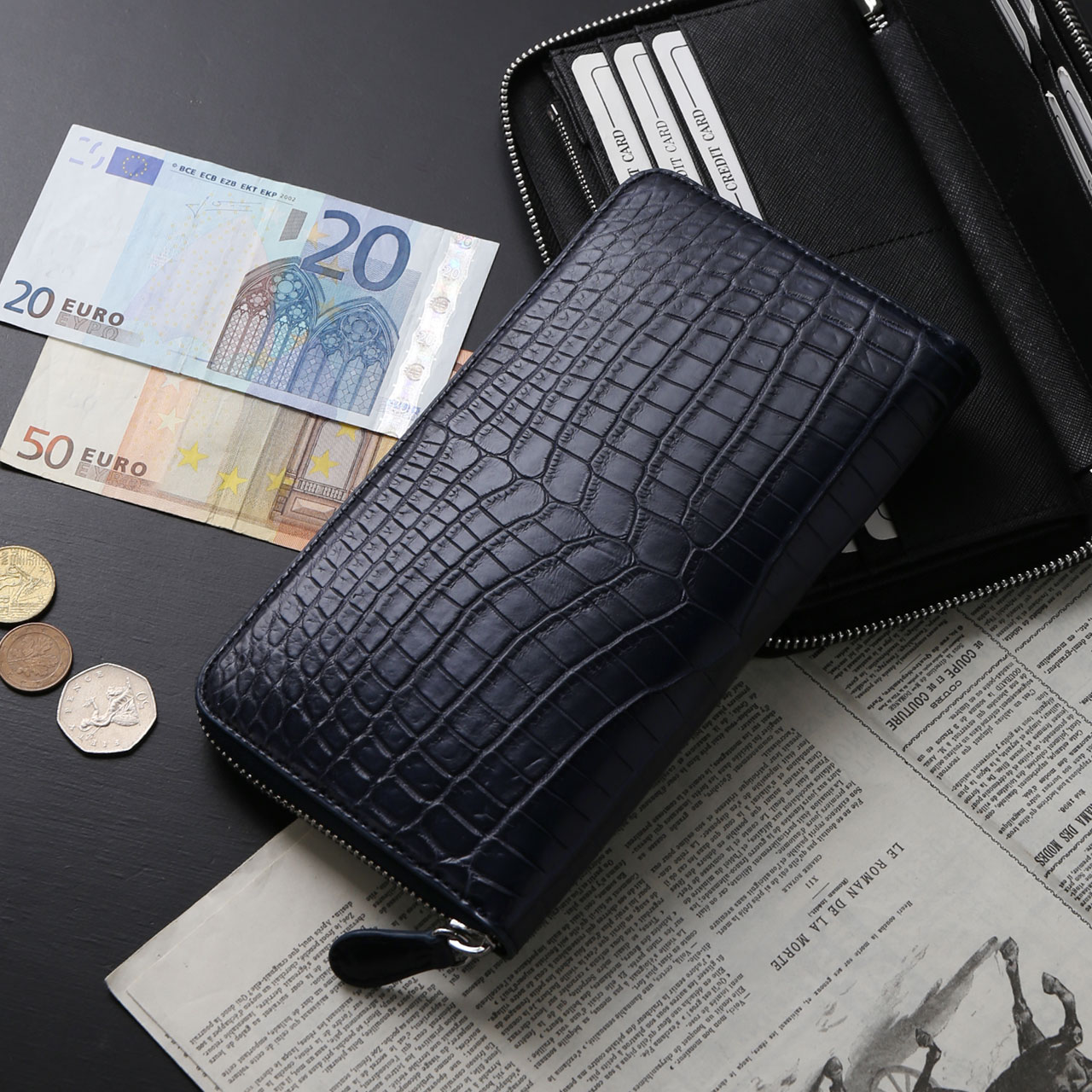 sankyo shokai（三京商会） ナイルクロコダイル メンズ 長財布 手帳型