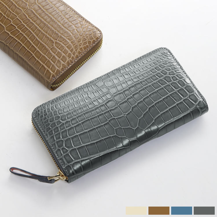 sankyo shokai（三京商会） クロコダイル 長財布 メンズ マット加工