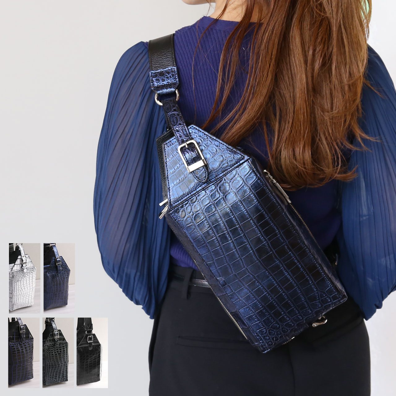 sankyo shokai（三京商会） クロコダイル ボディバッグ レディース