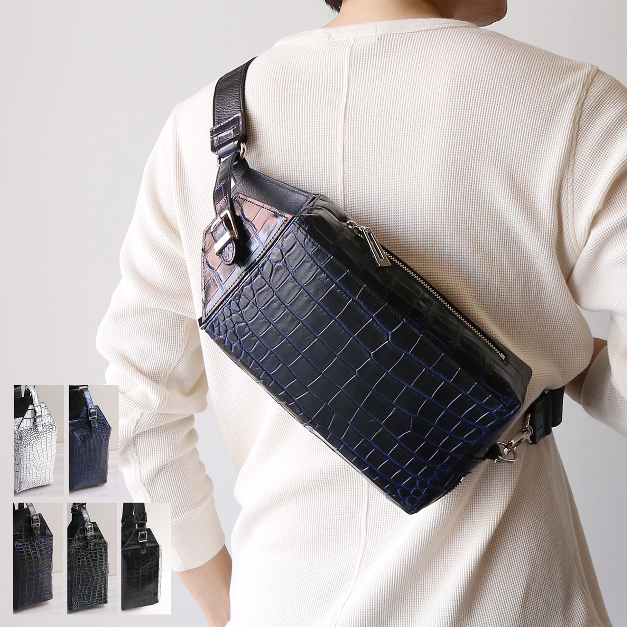 sankyo shokai（三京商会） クロコダイル メンズ ボディバッグ 日本製