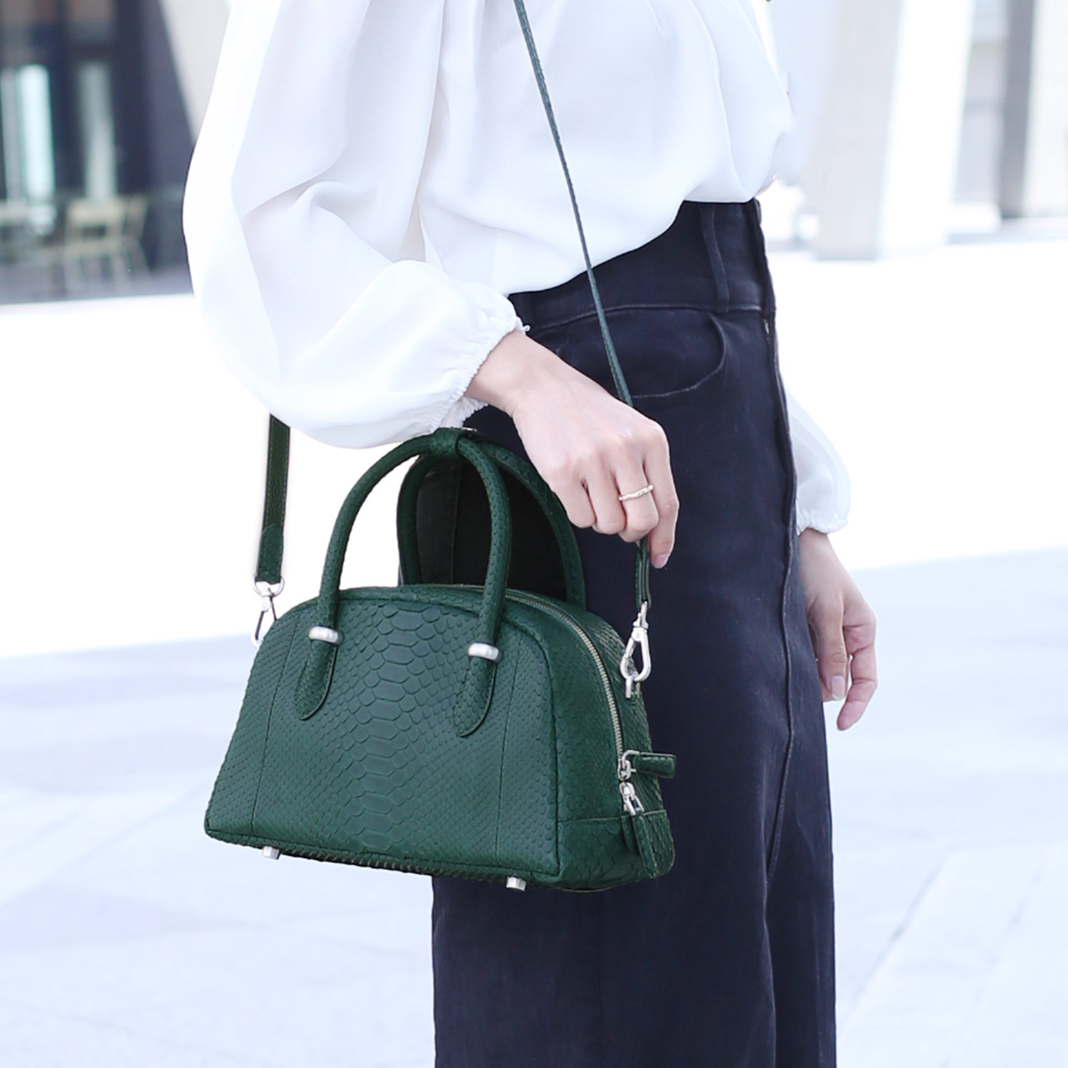 sankyo shokai（三京商会） ダイヤモンド パイソン ハンドバッグ