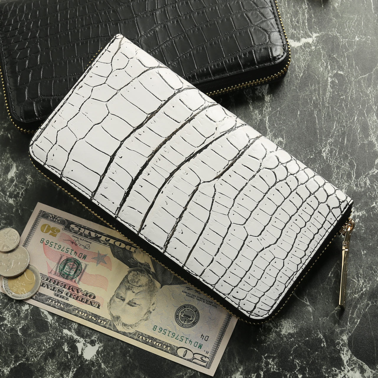 sankyo shokai（三京商会） ［期間限定価格］ナイル クロコダイル L字