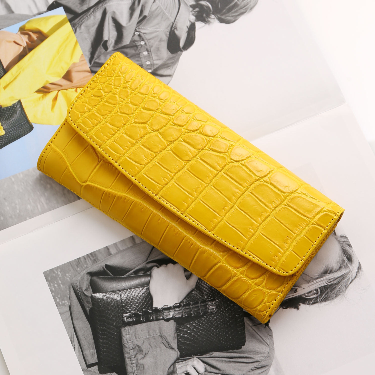 sankyo shokai（三京商会） クロコダイル 長財布 カブセ かぶせ 財布