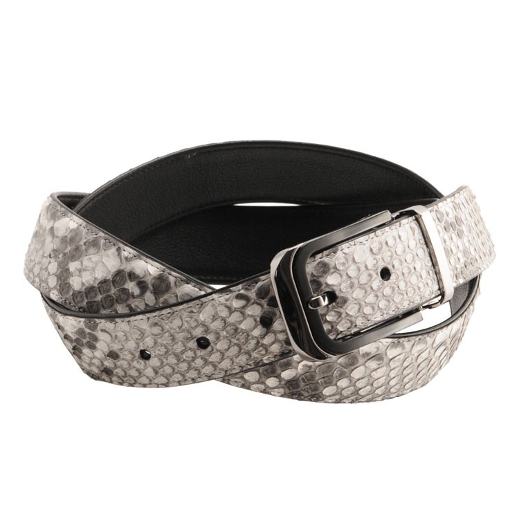 sankyo shokai（三京商会） パイソン ベルト レディース 本革 ブラック