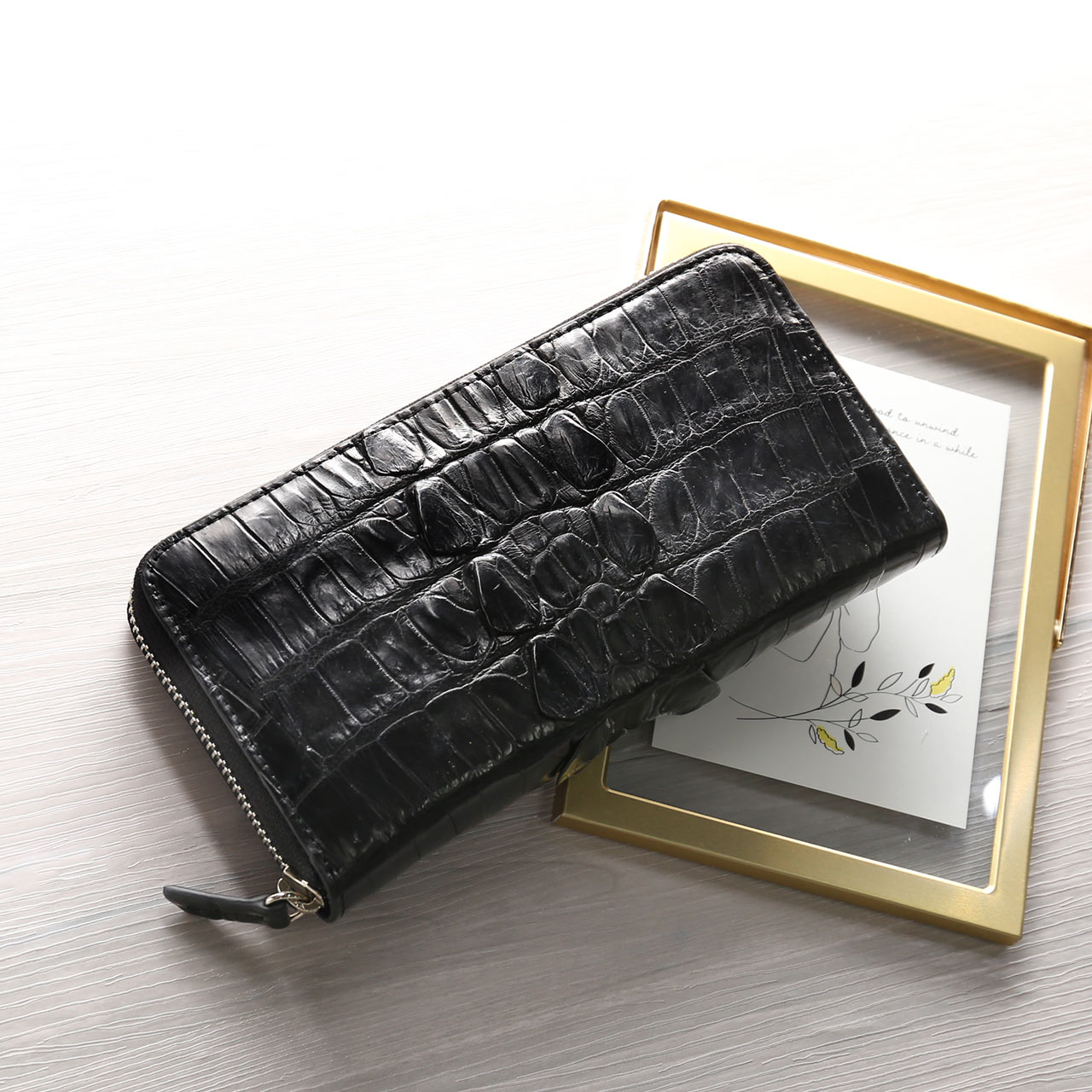 sankyo shokai（三京商会） クロコダイル ラウンドファスナー 長財布