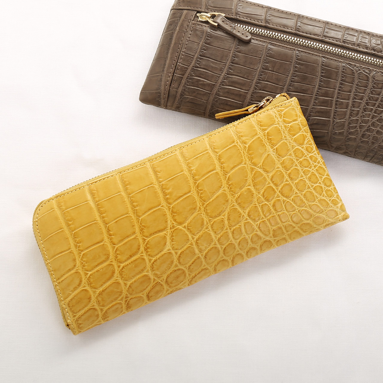 sankyo shokai（三京商会） クロコダイル 長財布 レディース 薄い L字