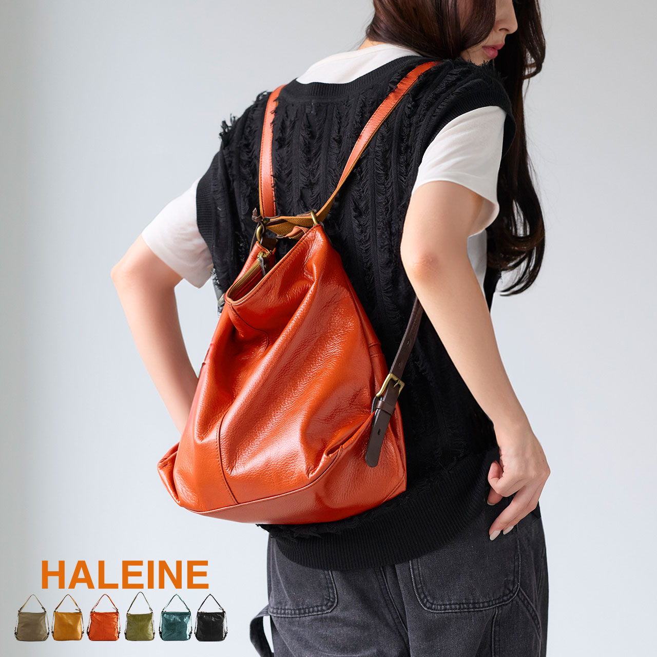 HALEINE（アレンヌ） リュック レディース おしゃれ 牛革 2way 日本製