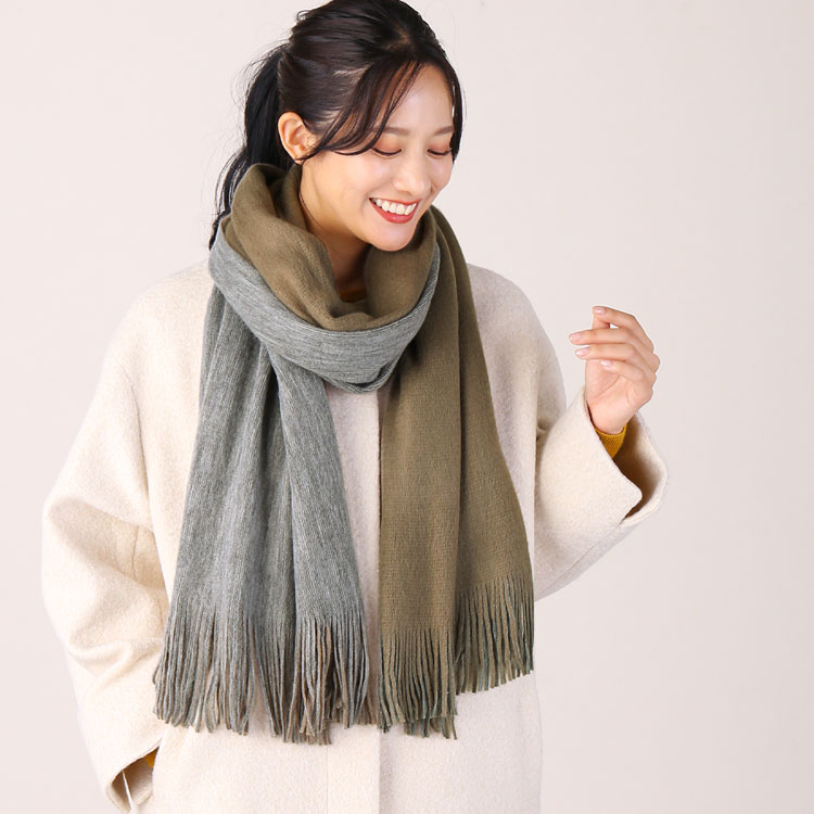 sankyo shokai（三京商会） [10%offクーポン]バイカラー 大判 ストール