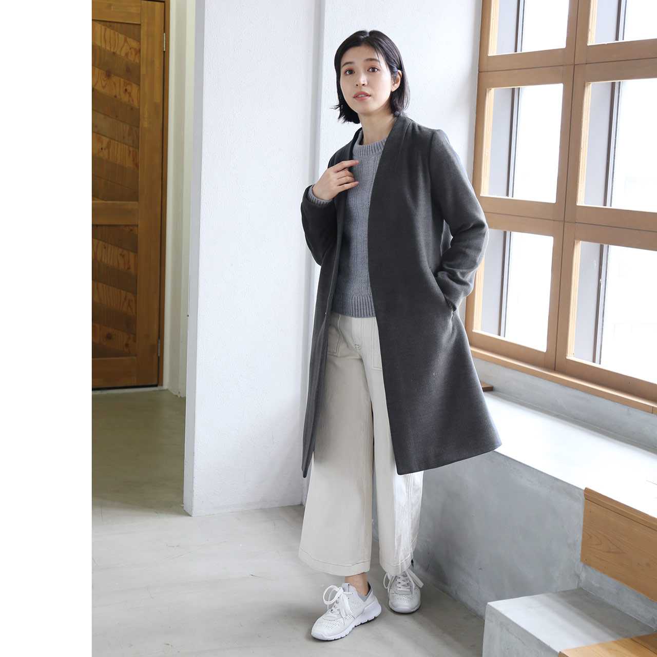 sankyo shokai（三京商会） ノーカラーコート レディース Vネック