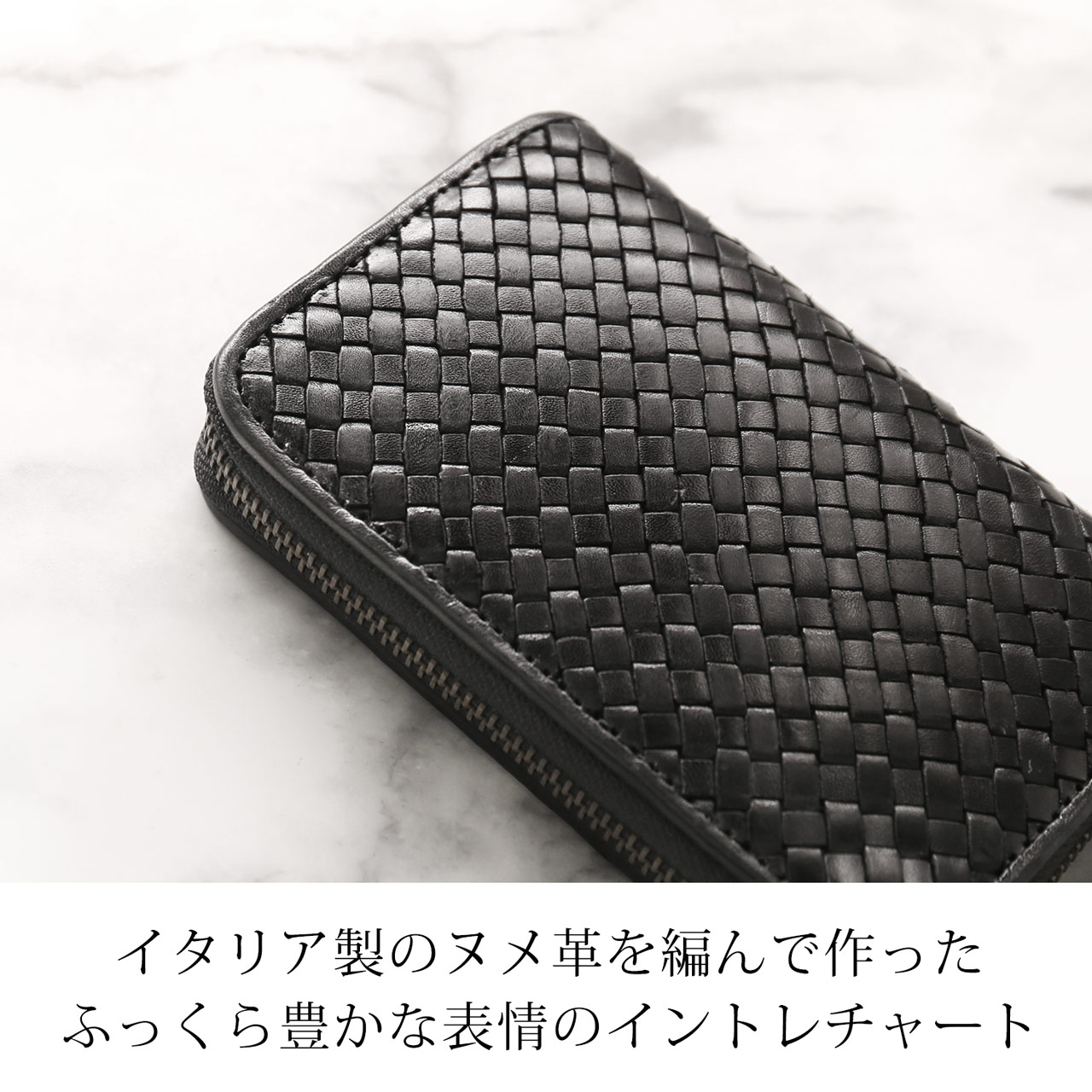 doob London（ドゥーブロンドン） ヌメ革 ラウンドファスナー 折財布