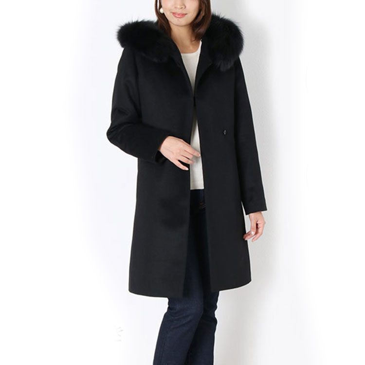 期間限定価格］カシミヤ 100% FOX トリム コート ダウンライナー