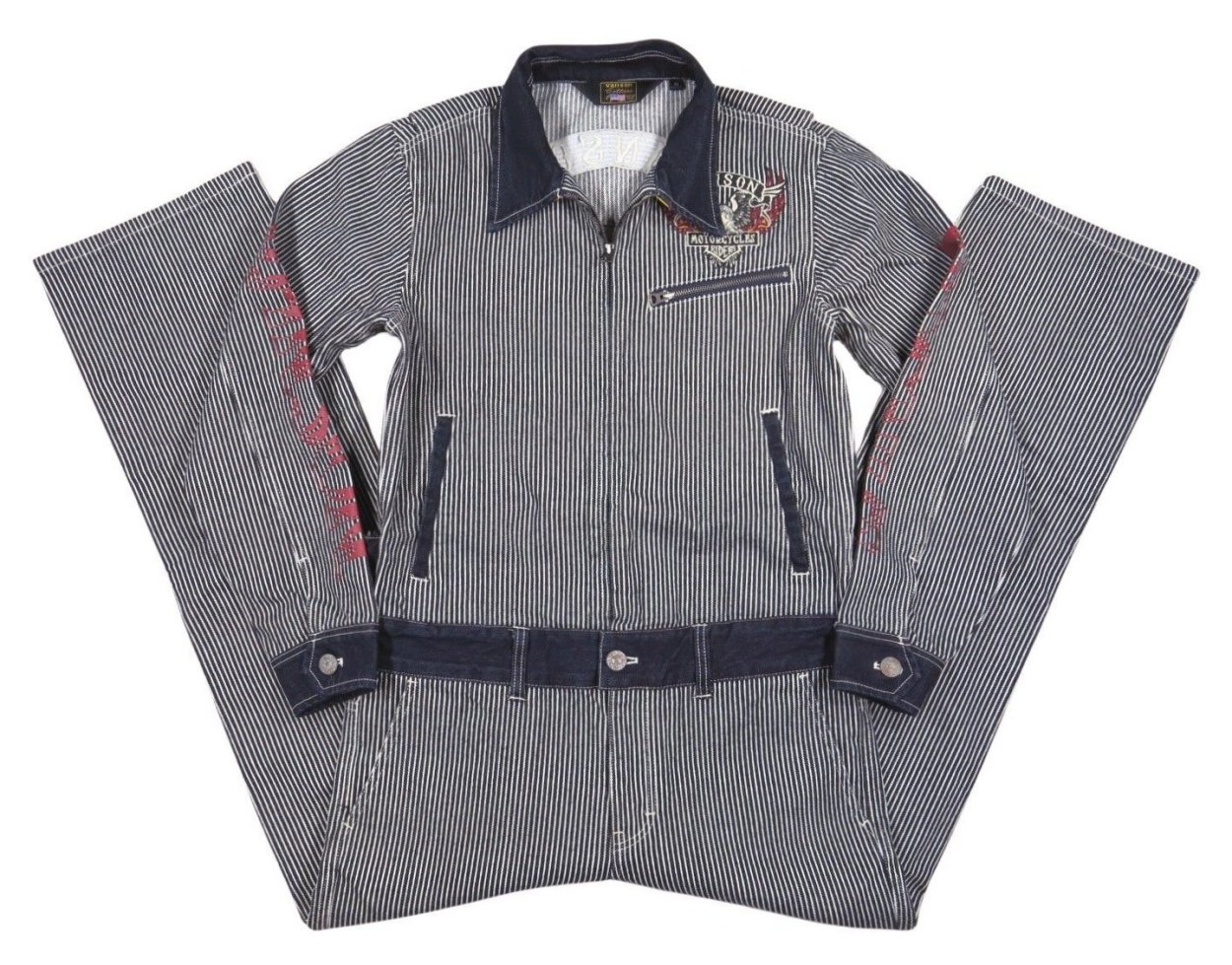 VANSON（バンソン） アメリカンイーグル刺繍 ヒッコリーストライプ